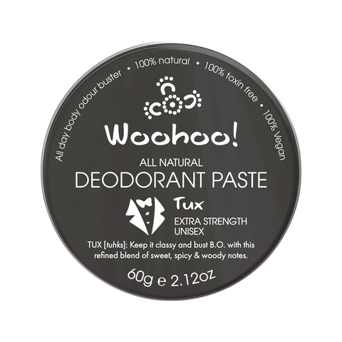 WOOHOO BODY Deodorant Paste (Tin) Tux - Extra Strength 60g