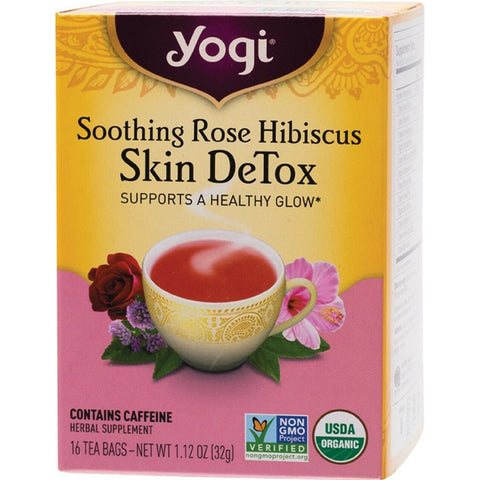 YOGI TEA Herbal Tea Bags Rose Hibiscus Skin DeTox 16